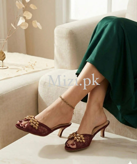 Mizi Broch heel Slipper M108